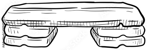step platform handdrawn illustration
