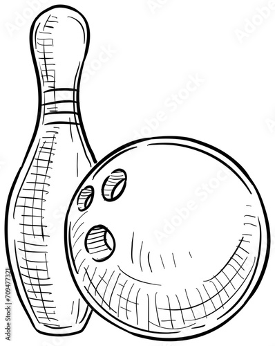 bowling handdrawn illustration