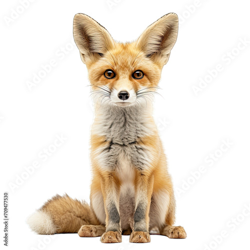 Fennec Fox isolated white background