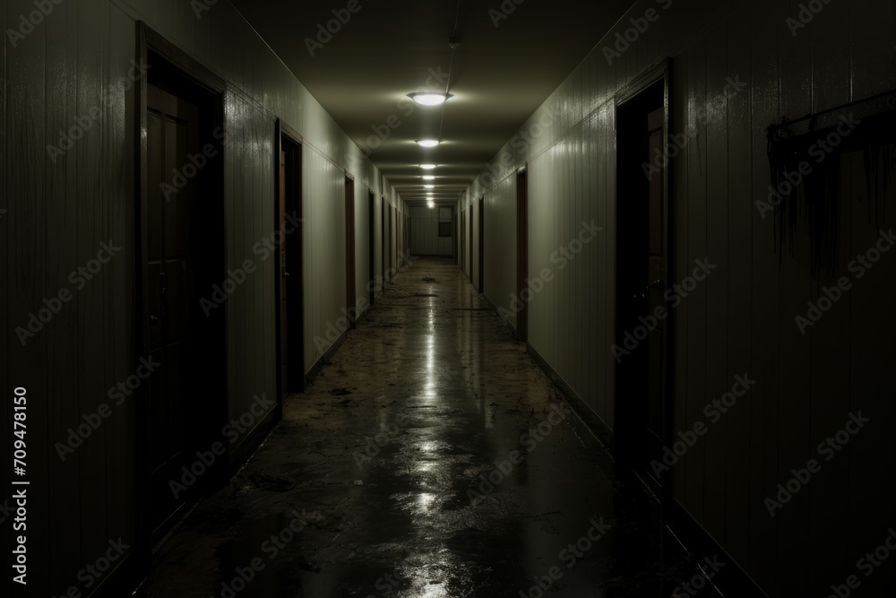 Eerie laughter echoing through an empty corridor