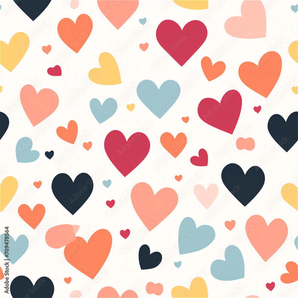 Seamless pattern : Playful Heart Confetti Pattern
