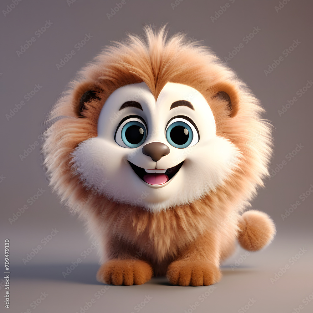 Lion smiling 080. Generate Ai