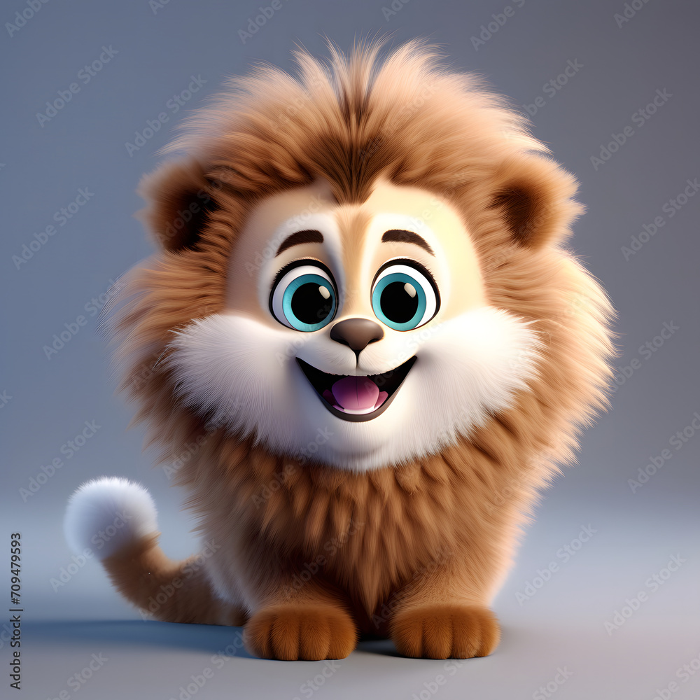 Lion smiling 086. Generate Ai
