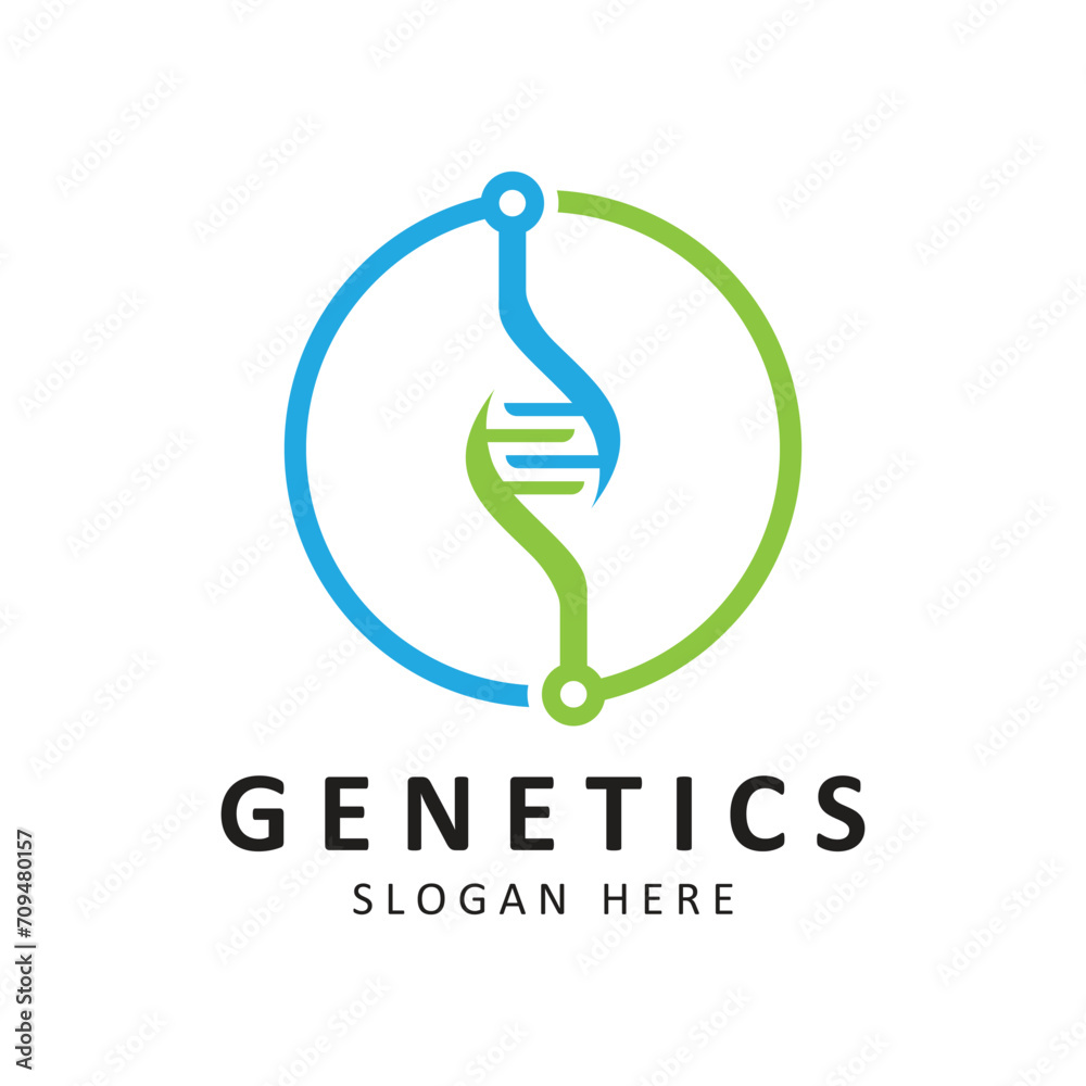 Fototapeta premium Creative DNA Logo Template. Suitable for the fields of science, technology,various medical and research companies