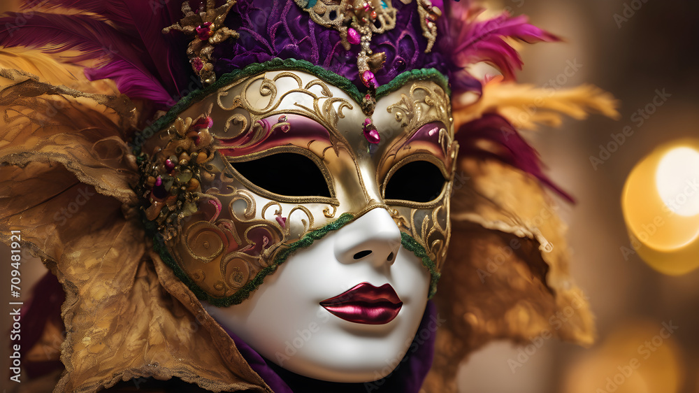 Carnival mask from Venice isolated on white background