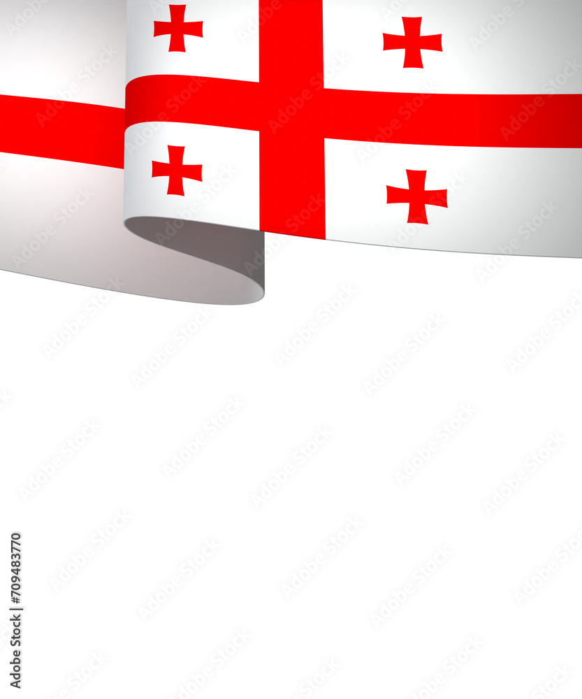 Georgia flag element design national independence day banner ribbon png
