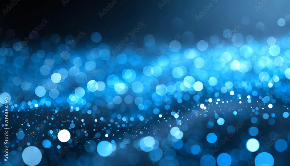 blue glow particle abstract bokeh background - obrazy, fototapety, plakaty 