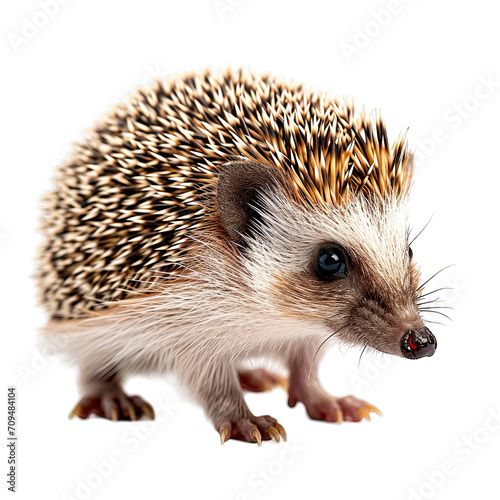 Hedgehog isolated white background