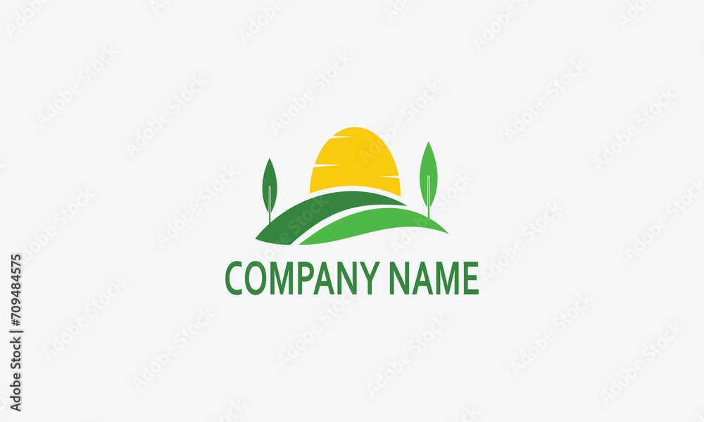 agriculture and natural farm logo design vector template