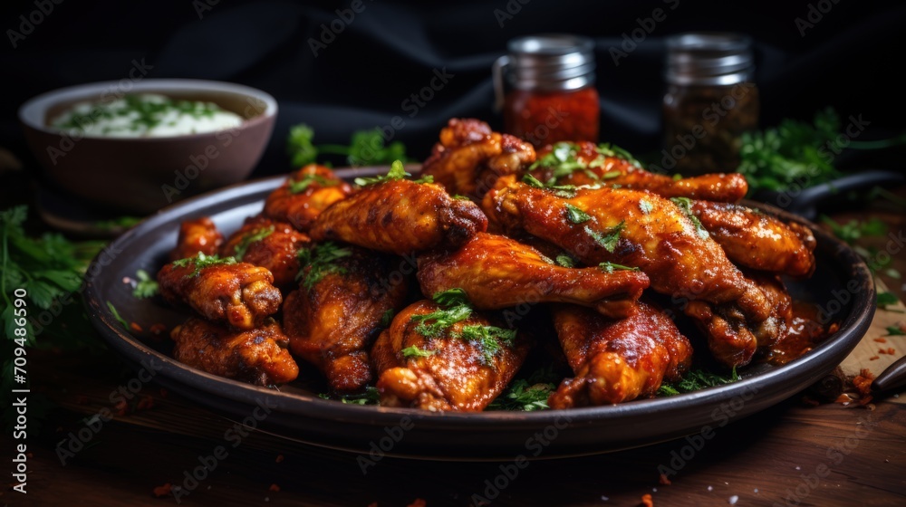 Roasted chicken wings.