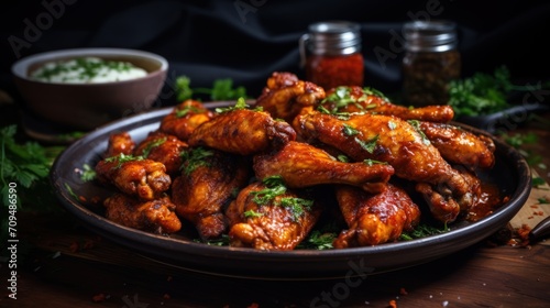 Roasted chicken wings.