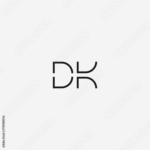 DK monogram logo in contemporary separated letter style - black and white.