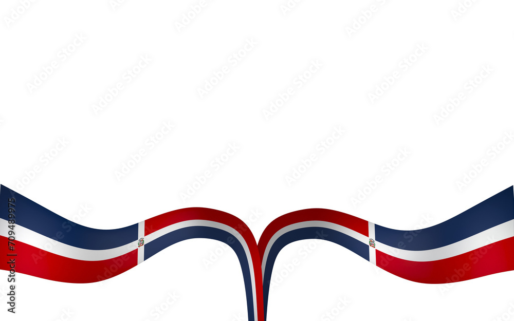 Dominican Republic flag element design national independence day banner ribbon png
