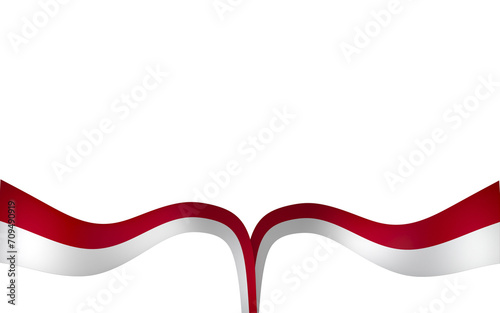 Indonesia flag element design national independence day banner ribbon png 