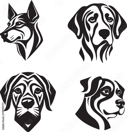 hand drawn flat style dog icon vector illustration generative ai