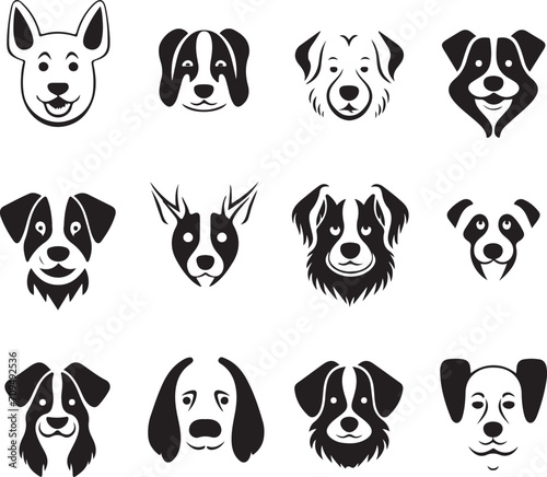 hand drawn flat style dog icon vector illustration generative ai