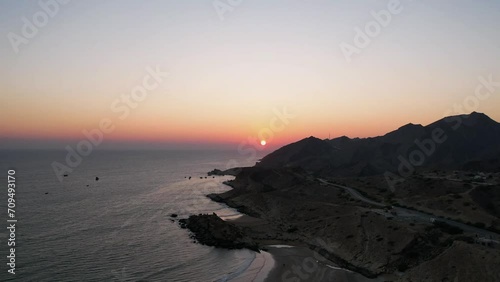 Sunset timelapse at Kund Malir Beach, Balochistan, Pakistan in winters photo