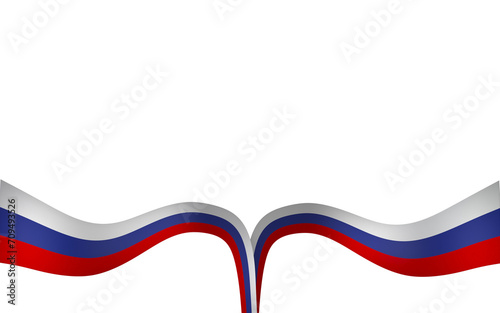 Russia flag element design national independence day banner ribbon png 