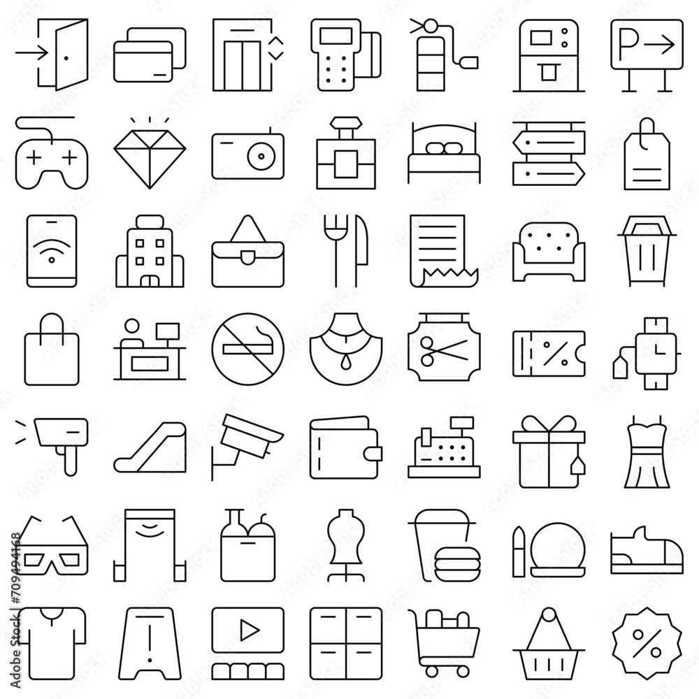 Vector of Mall Icon Set. Perfect for user interface, new application.
Vector of Mall Icon Set. Perfect for user interface, new application.