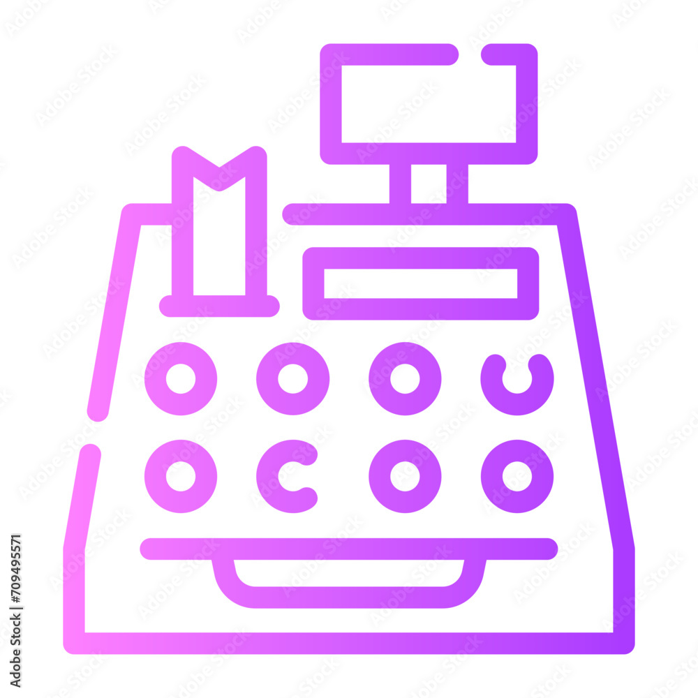 cashier Line Gradient Icon cashier Line Gradient Icon