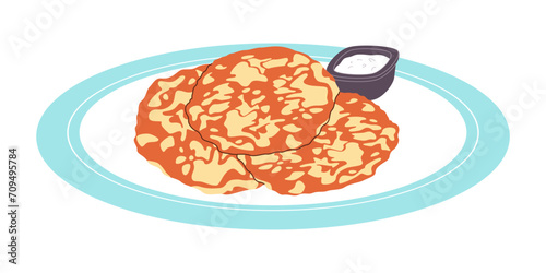 draniki traditional food belarus made from potato with flour and deep fried delicious cuisine