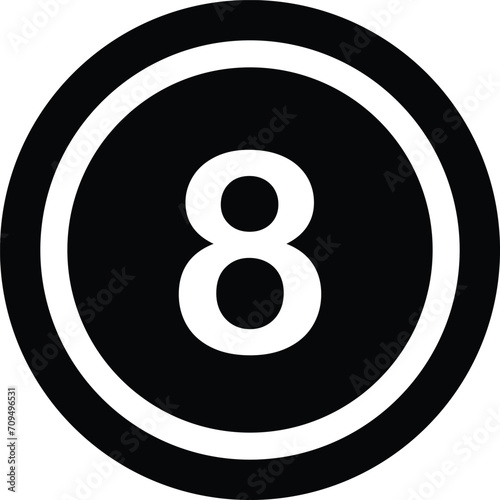Rounded filled 8 Ball Icon