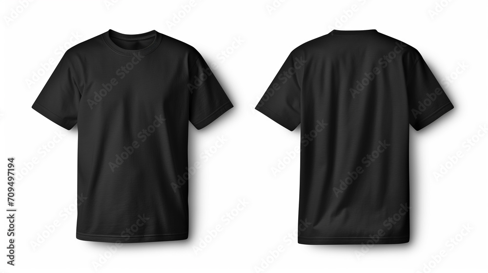 black t shirt isolated on white background. black t shirt isolated on white background.