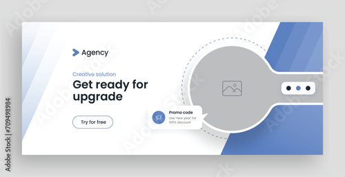 Digital marketing social media web banner and facebook cover design template