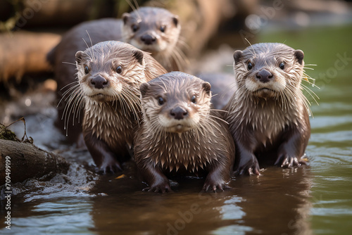 otter in the river © Jacek