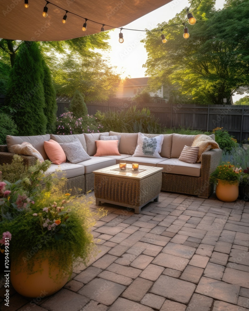 patio sofa, backyard garden sofa, outdoor sofa, patio party, garden party