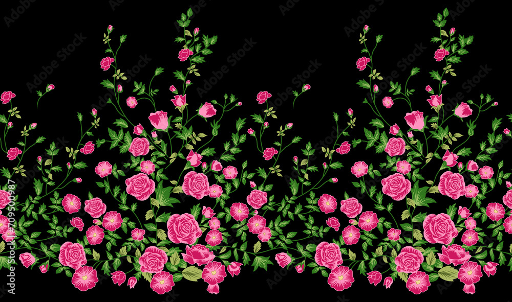 Rose floral border seamless repeat Rose floral border seamless repeat