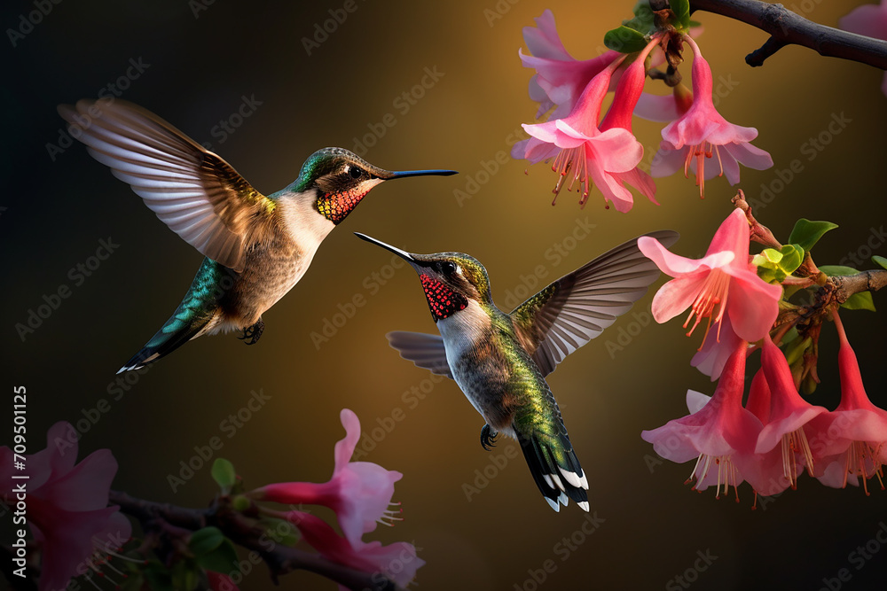 Fototapeta premium hummingbird and flower