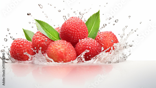 water splash with lychee photo