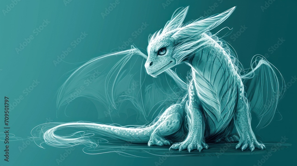 a drawing of a white dragon sitting on the ground with its head turned to look like it's coming out of the water. a drawing of a white dragon sitting on the ground with its head turned to look like it's coming out of the water.