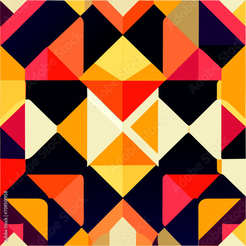 Bauhaus geometric pattern background. Abstract bauhaus style wallpaper. Colorful Bauhaus mosaic design pattern. Modern bauhaus mural print. Scandinavian minimalistic decorative ornament pattern.
