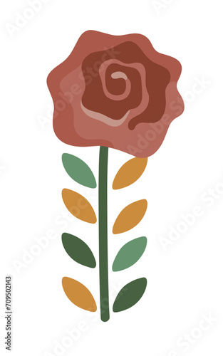 Abstract ros flowers vector clipart. Spring illustration.