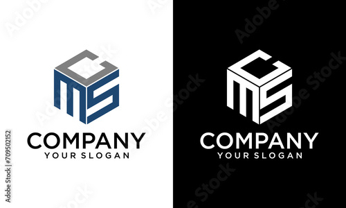 Creative letter MCS logo template. hexagon logo