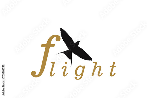 Aviation Aircraft Airplane Albatross Flying Bird Vector logo design