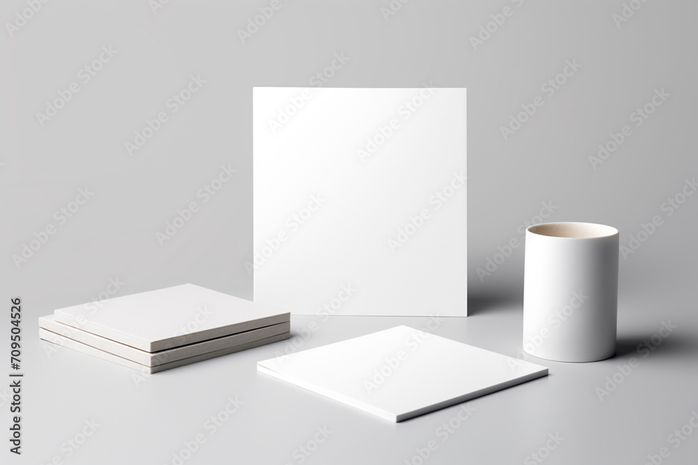 Blank Stationery Set Mockup created with Generative AI Blank Stationery Set Mockup created with Generative AI