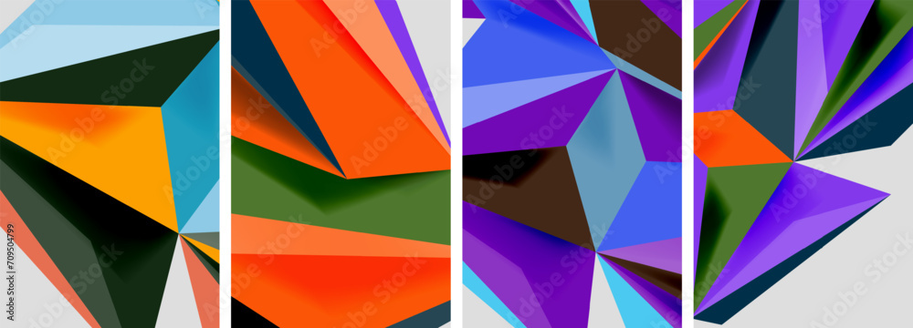 Triangle low poly mosaic posters. Vector illustration For Wallpaper, Banner, Background, Card, Book Illustration, landing page Triangle low poly mosaic posters. Vector illustration For Wallpaper, Banner, Background, Card, Book Illustration, landing page