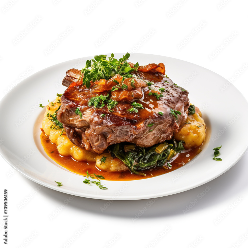 Osso Buco, an Italian braised veal shank dish Osso Buco, an Italian braised veal shank dish