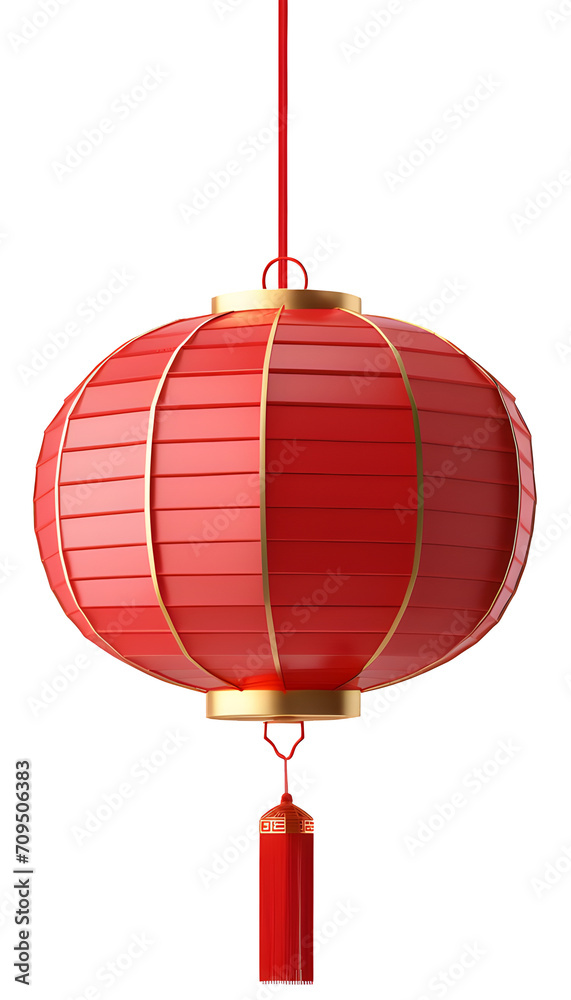 Obraz premium chinese red lantern on a white background