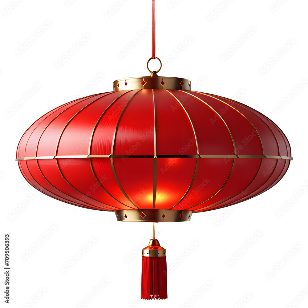 Obraz premium chinese red lantern on a white background
