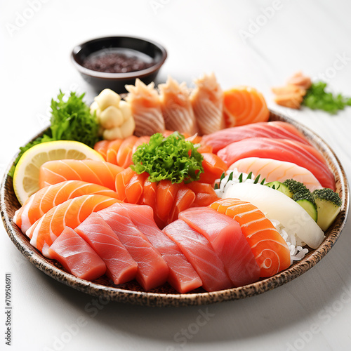 Sashimi Plate with Fresh Tuna and Salmon