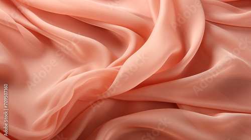 silk fabric background, Creased Peach Fabric