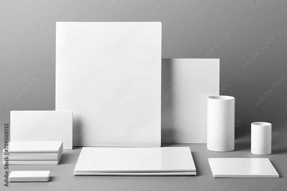 Blank Stationery Set Mockup created with Generative AI Blank Stationery Set Mockup created with Generative AI