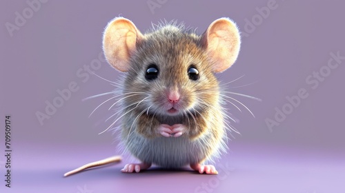  a close up of a mouse on a purple surface with a light purple back ground and a light purple back ground.