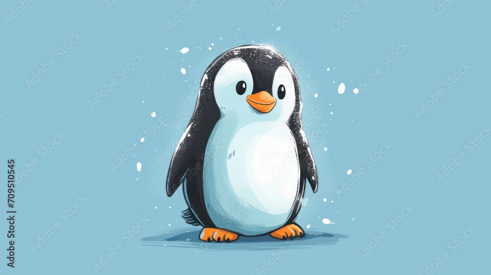 a penguin is standing in the snow with its head turned to look like it's coming out of the snow. a penguin is standing in the snow with its head turned to look like it's coming out of the snow.