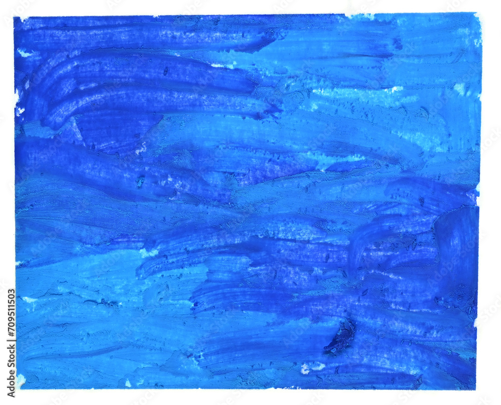 abstract blue oil pastel texture on white paper background