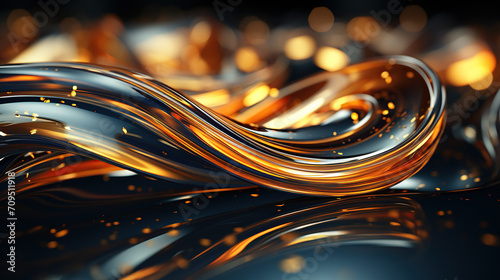 3d render, abstract background, flowing liquid gold, 3d illustration. 